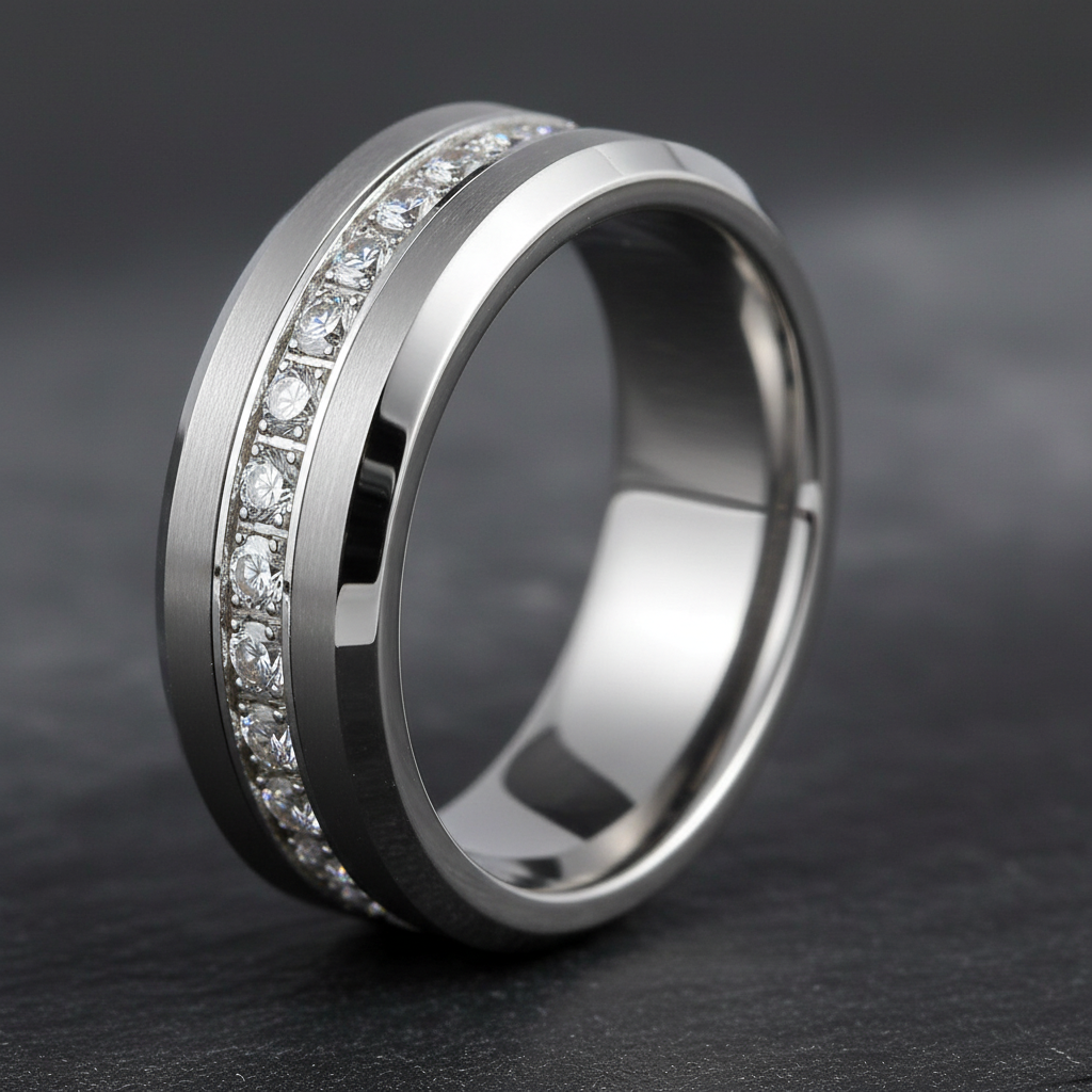 VILANI Diamond CZ Silver Ring — Macro