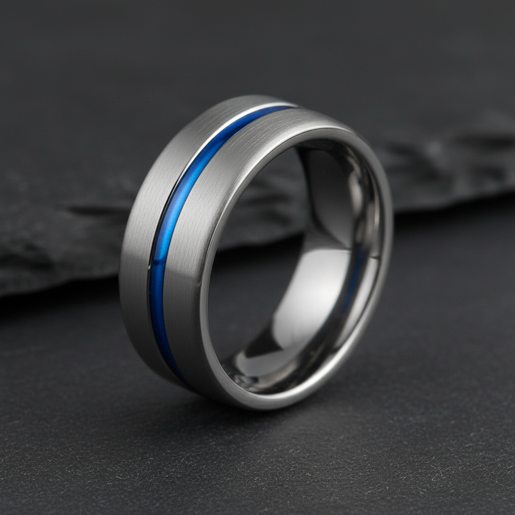 VILANI Silver Blue Groove — Macro