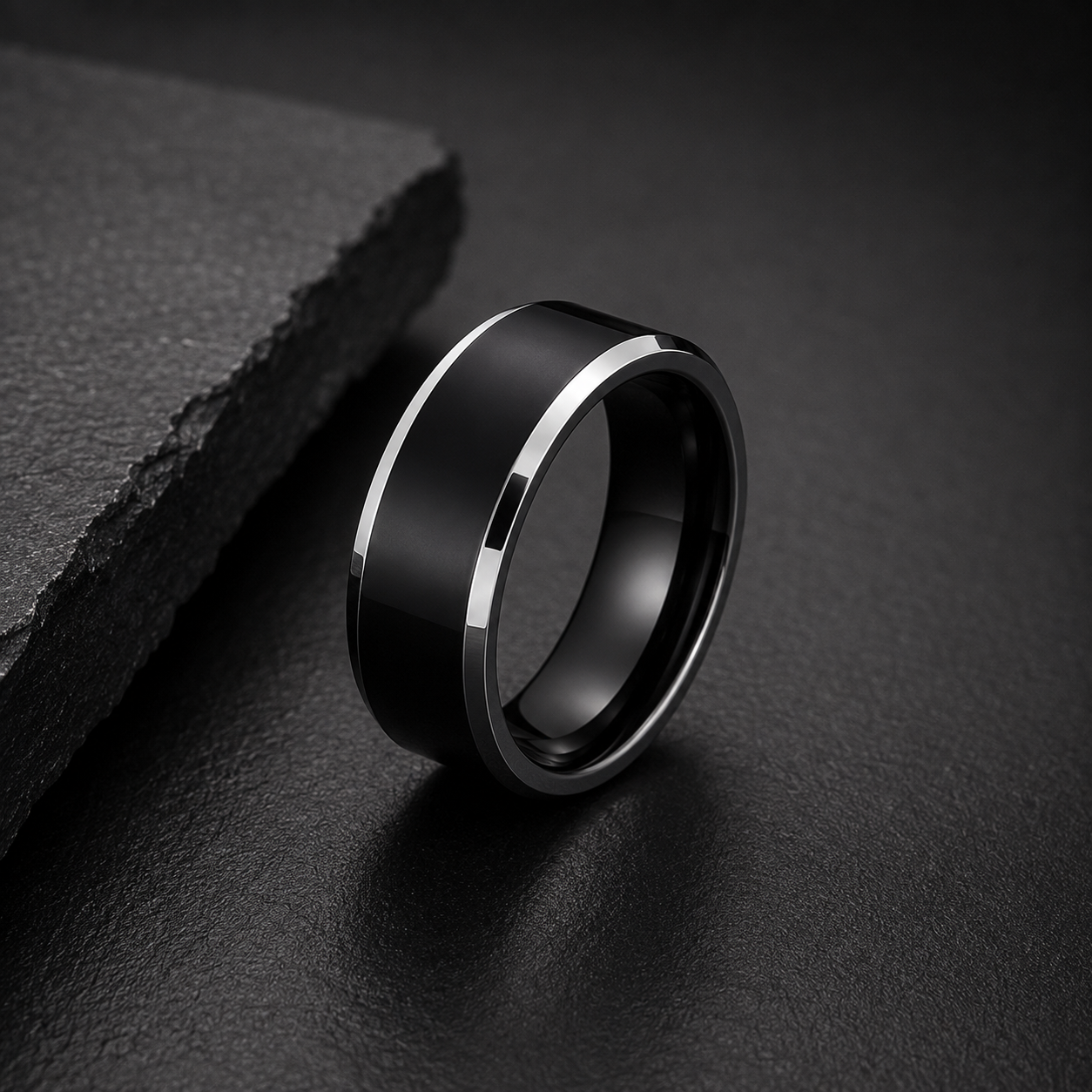Bevel — Polished Black 8mm