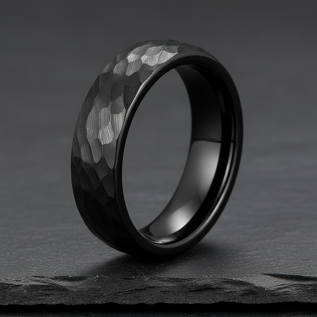 VILANI All Black Hammered Dome — Macro