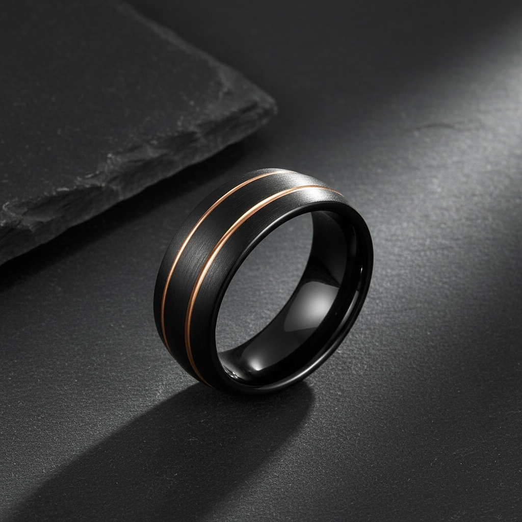 VILANI Black Dome Twin Rose Gold — Flat