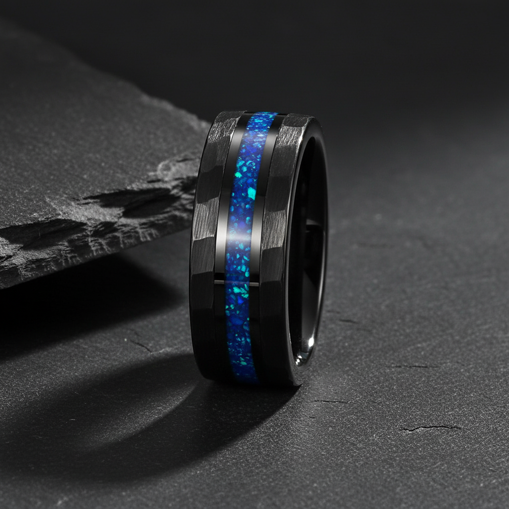 VILANI Black Faceted Blue Opal — Centre