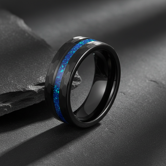 VILANI Black Faceted Blue Opal — Left