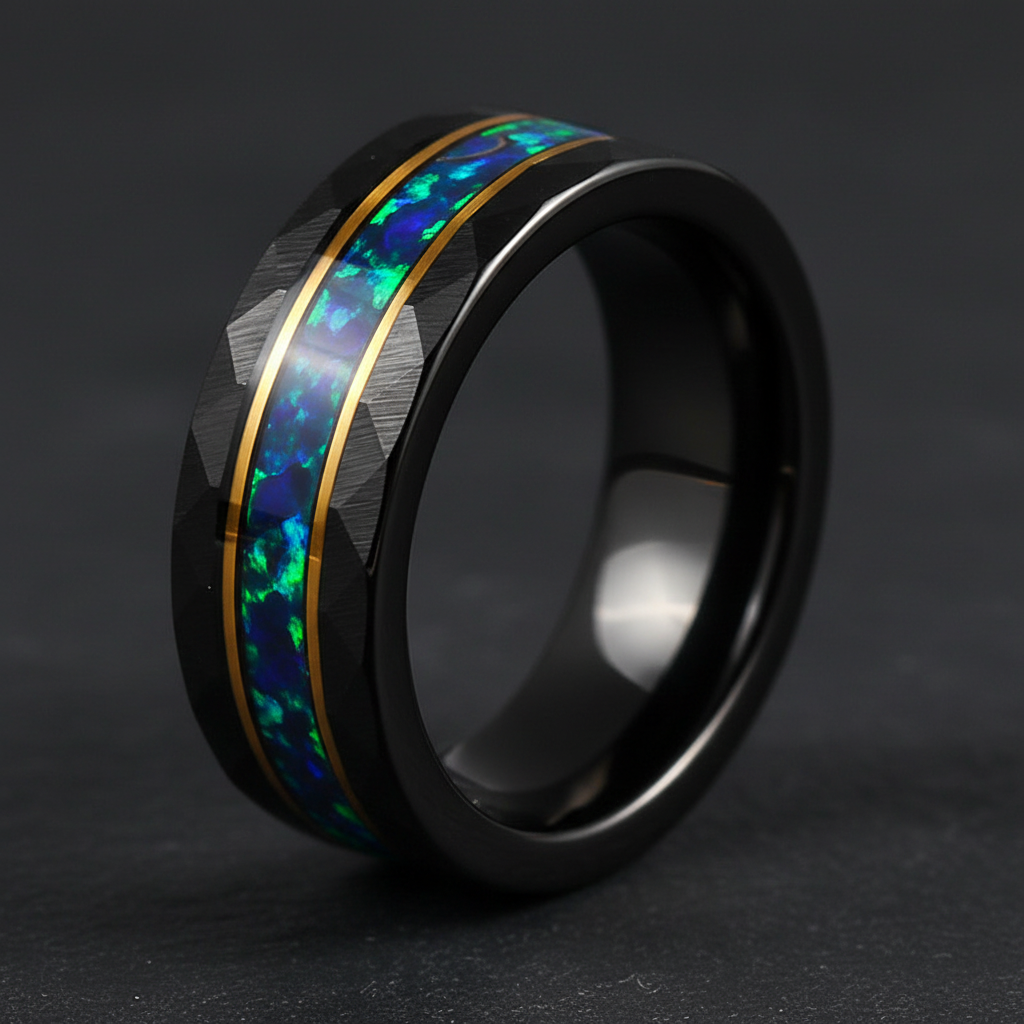 VILANI Black Opal Faceted Ring — Macro
