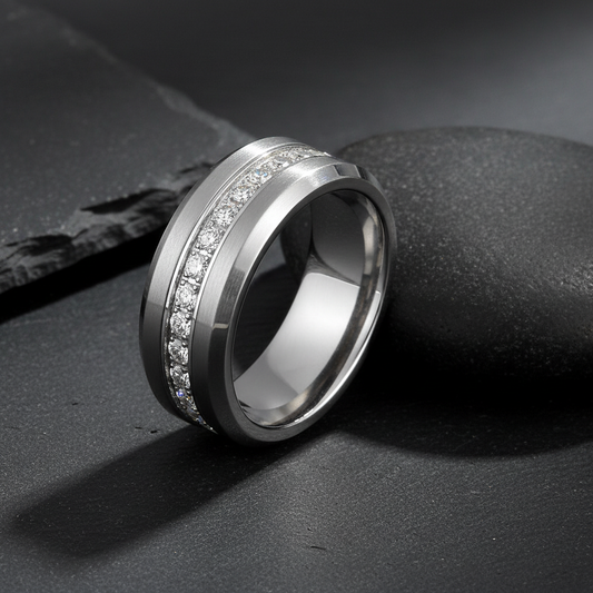 VILANI Diamond CZ Silver Ring — Leaning