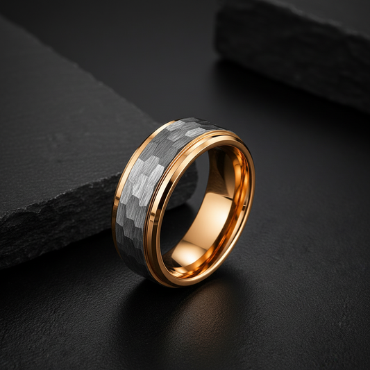 VILANI Hammered Rose Gold Ring Hero