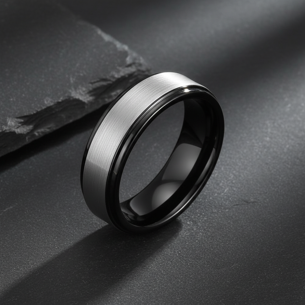 VILANI Silver Black Two-Tone — Flat