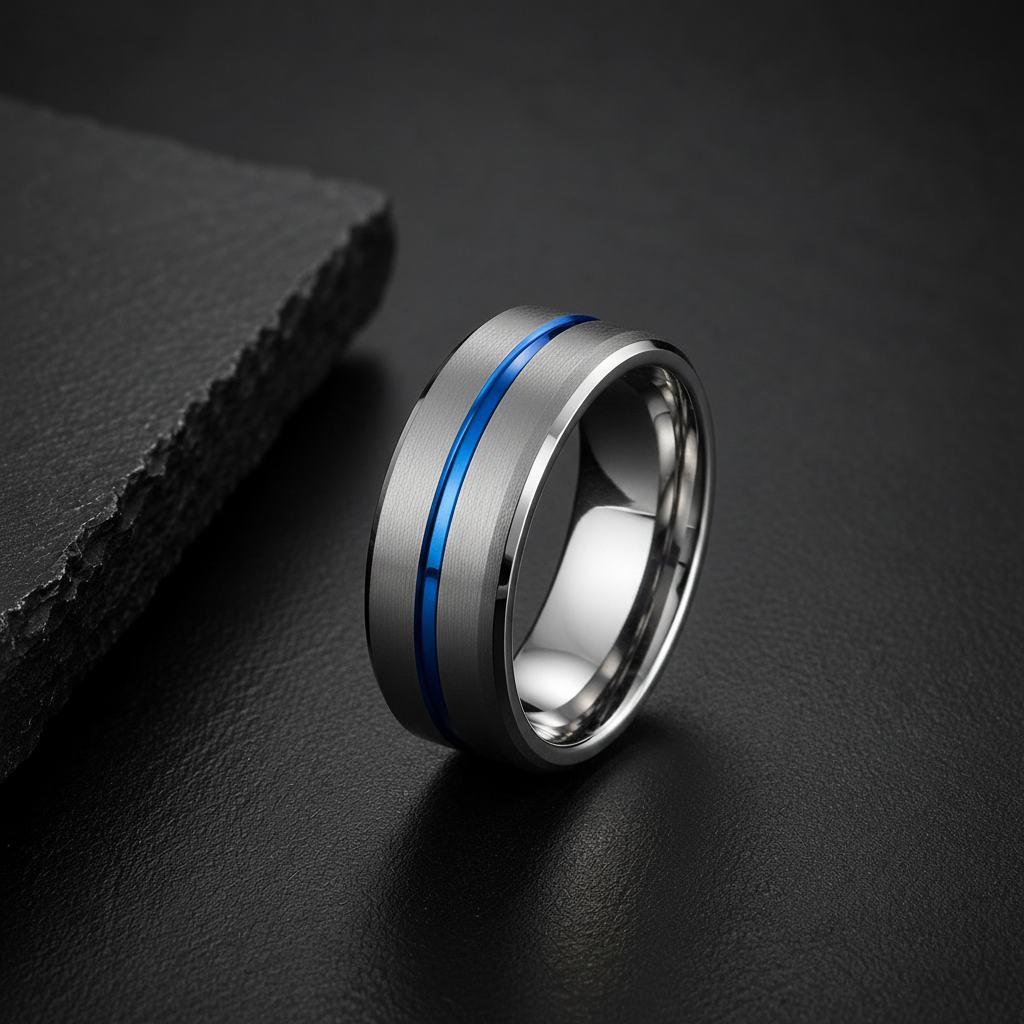 VILANI Silver Blue Groove — Flat