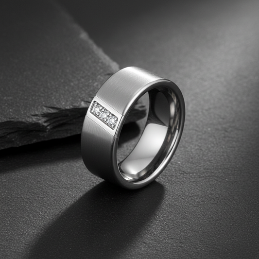VILANI Silver Three Stone Ring — Hero