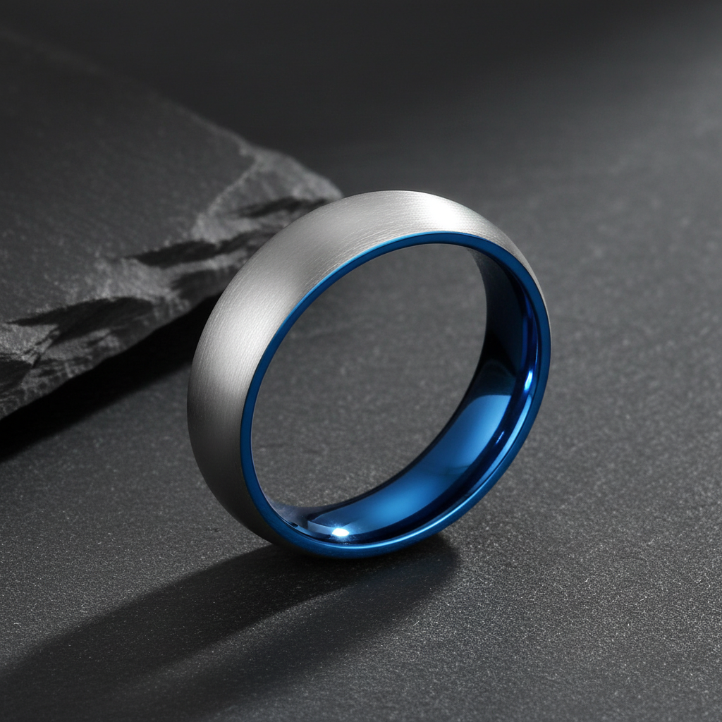 VILANI Titanium Blue Ring — Flat