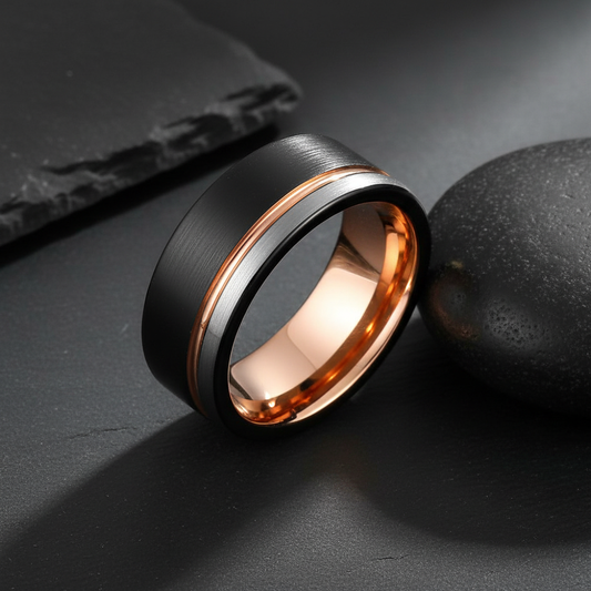 VILANI Tri-Tone Rose Gold Ring — Leaning